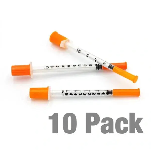 Jeringas de insulina 31G · 1 cc · 5/16" (pack de 10)